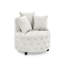 Chaise pivotante rembourrée en velours pour le salon, avec conception capitonnée à boutons et roues mobiles, comprenant 3 coussins-897483656