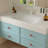 Simple blue bathroom cabinet
