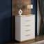 Ensemble de chambre à coucher Edward 6 pièces pour lit king, blanc et or-1930768060