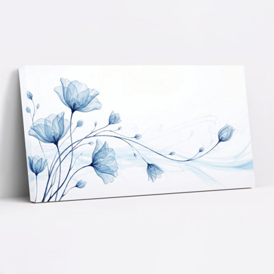 Ensemble de 1 tableau mural sur toile à motif floral bleu