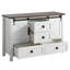 Ensemble de chambre à coucher de style maison de campagne 3 pièces, cadre de lit bibliothèque grand format, commode 5 tiroirs, commode 4 tiroirs, blanc-1332306302-1332306301