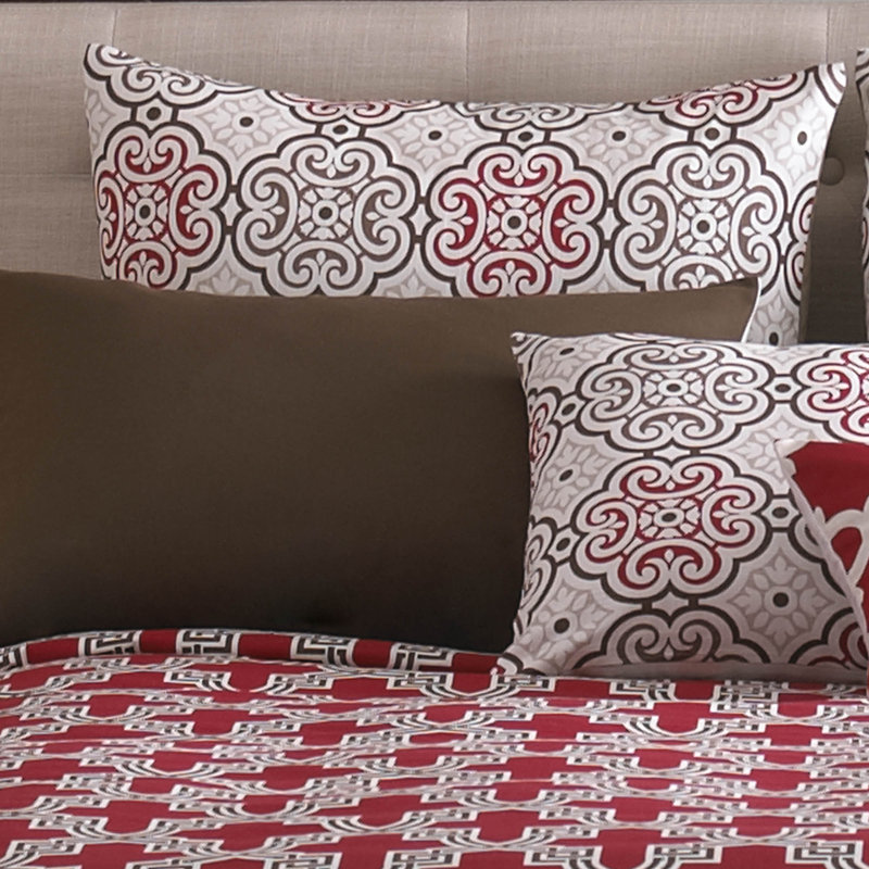 Sinbad Machine Woven Geometric Shapes Comforter Set, King Comforter + 5 Additional Pieces