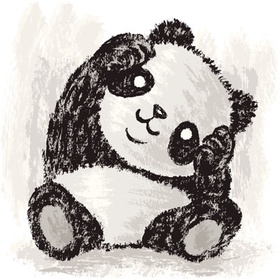 Cute Panda by Toru-Sanogawa - No Frame Print on Canvas
