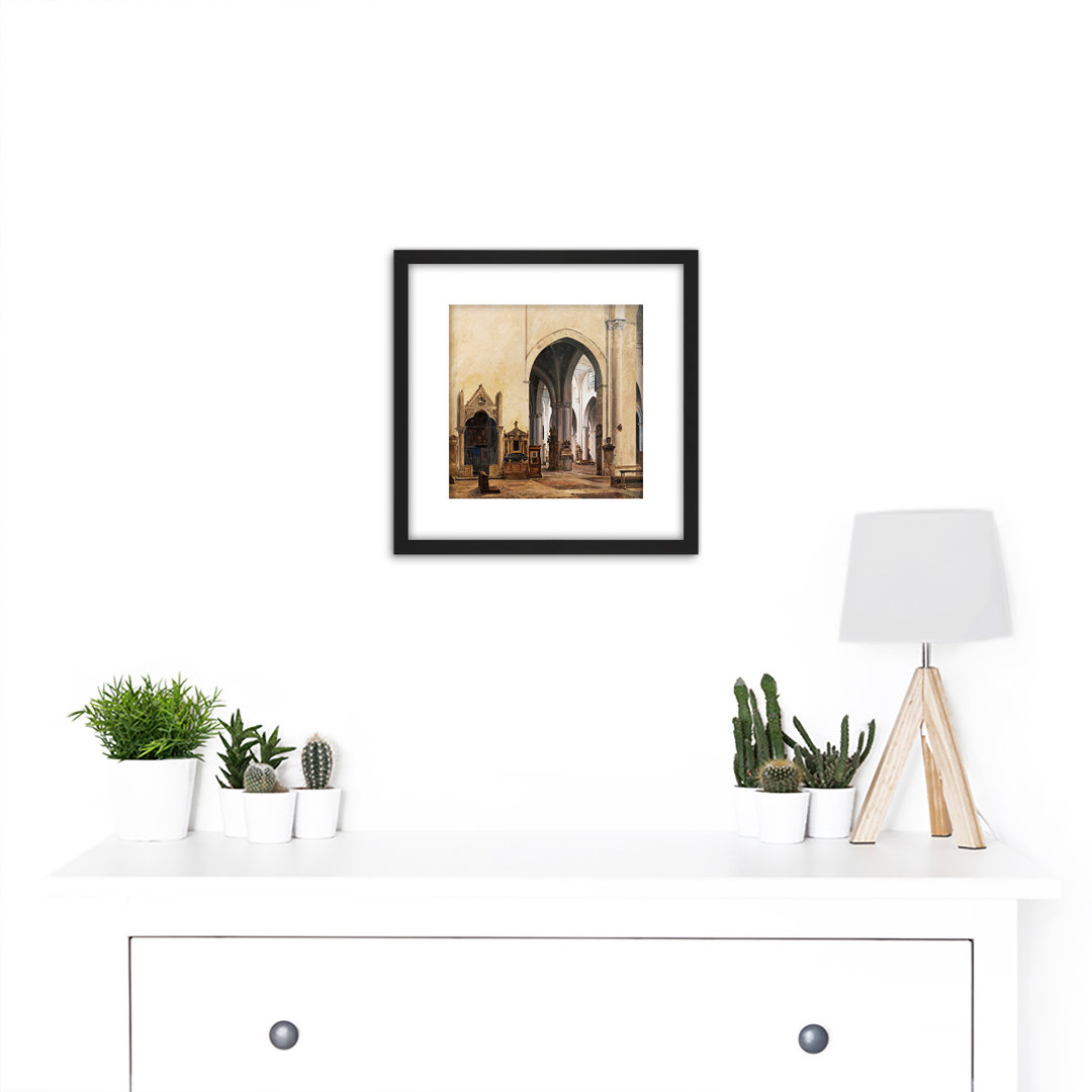 Hansen Interior St Maria Minerva Rome Painting by Heinrich Hansen - Single Picture Frame Print