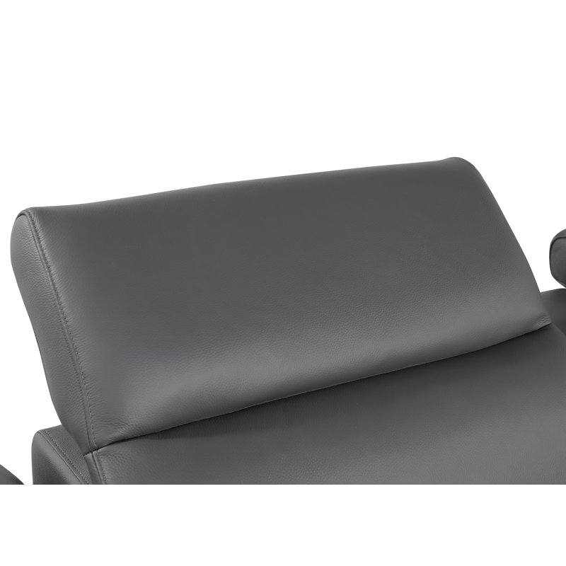 Stanwinn 10 – Piece 4 Power Reclining Top Grain Italian Leather Sectional with Power Headrest, Dark Gray Genuine Leather