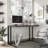 Dammatin Metal Base Writing Desk with Power Outlet-484161209