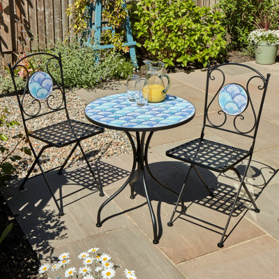 Ocean 2 - Person Round Ceramic Patio Dining Set