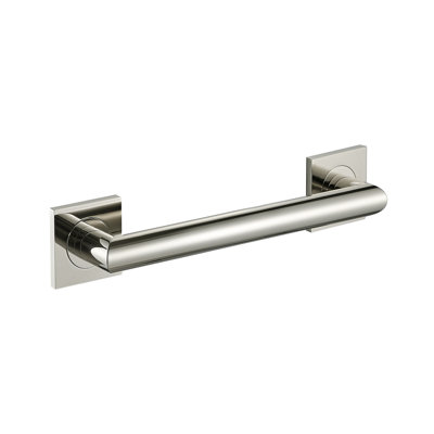 Crater 12" ADA Compliant Brass Grab Bar - Polished Nickel