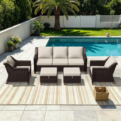 5-Seater Outdoor Conversation Set with Cushions
