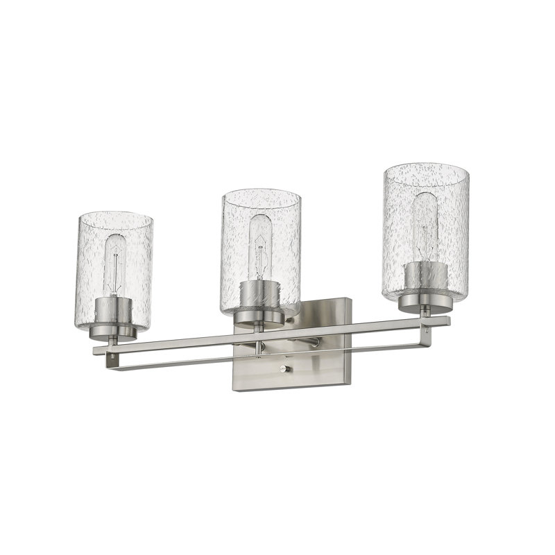 Éclairage de salle de bain à intensité variable 3 lumières Hoff, Nickel satiné