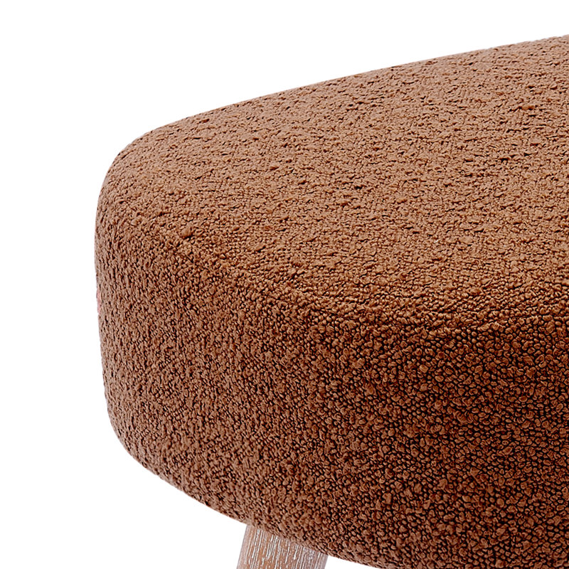 Fauteuil de chambre avec repose-pieds Breann, Mélange de polyester rouille et orange