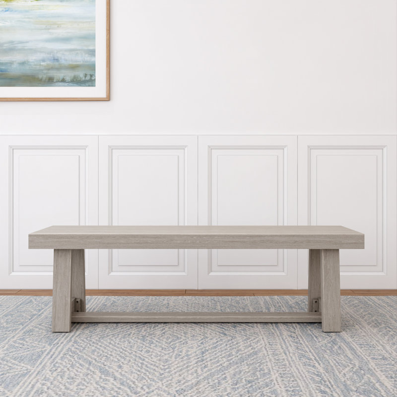 Linzy Classic Wood Bench, Seashell