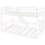 Lit simple au-dessus d'un lit superposé blanc - Conception fonctionnelle avec glissade blanche, réversible et polyvalente pour la chambre à coucher-1124150195