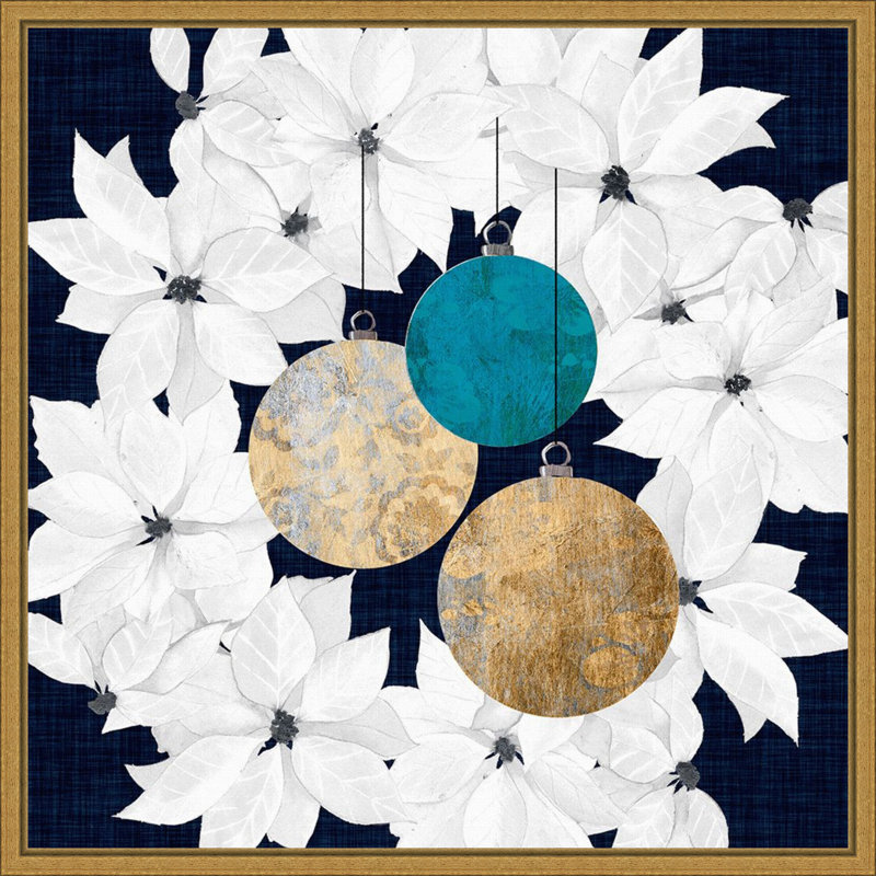 "Blue sophistiqué Christmas III" par Grace Popp, reproduction d'art sur toile encadrée, H 22 po x l 22 po