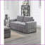 Fauteuil modulaire en granite imitation daim pour le salon - Coussins moelleux à trois couches, style contemporain | Gris | Suède | Dossier rembourré