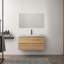  Meuble-lavabo mural simple de 42 po avec dessus en pierre de résine blanc brillant pour petits espaces, maison-1487549900