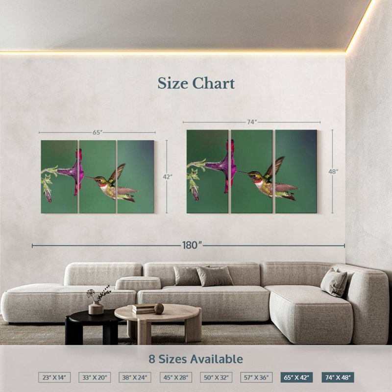 Brampt Nectar Sucking Hummingbird, 42" H x 65" W
