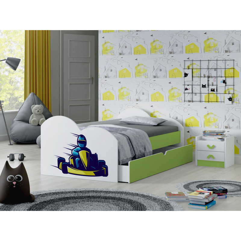 Hinnant European Toddler (80 X 160cm) Cabin Bed Themed Beds with Storage Included, Green