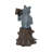 Kellianne Garden Statuary Resin Polyresin Frog Reading Book Holding Coffee Cup on Tree Stump 13" Green Bronze Indoor Outdoor Home Garden Decor Whimsical Animal Figure