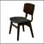 Ensemble de 2 chaises d'appoint de style Mid-Century moderne avec siège rembourré en tissu et dossier courbé, finition en bois de noyer massif pour la cuisine