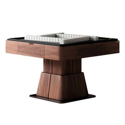 Walnut Veneer Electric Lift Automatic Mahjong Table / Coffee Table, Movable, for Chinese Rules