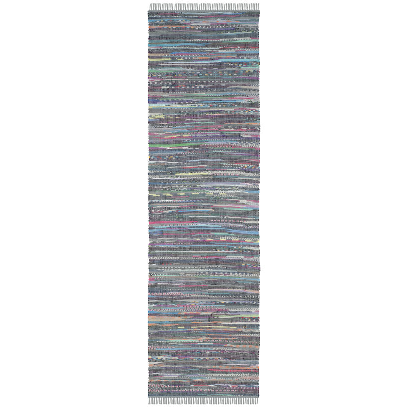 Tapis en coton tissé à la main Burgos, Tapis de couloir 2 pi 3 po x 10 pi