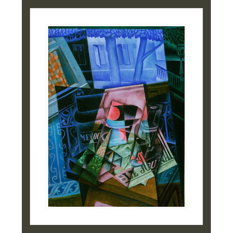 Nature morte devant une fenêtre ouverte «Place Ravignan» par Juan Gris, impression giclée sur cadre, H 29,01 po x l 23,5 po