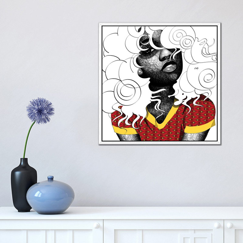 Aziza by Ohab TBJ - Print on Canvas, 93.98cm H x 93.98cm W x 3.81cm D, White Floater Framed
