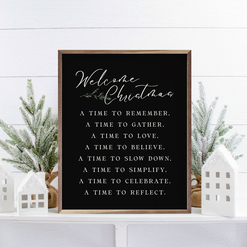 Welcome Christmas A Time Greenery - noir, H 20 po x l 16 po