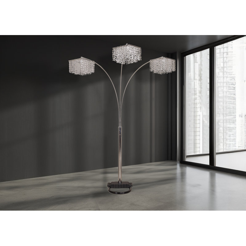 Lampe sur pied en cristal moderne 87 pièces 1 pièce en métal argenté