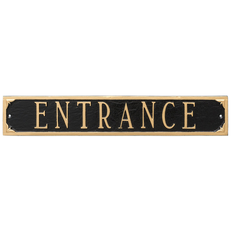 Entrance Statement Garden Plaque, Black/Gold