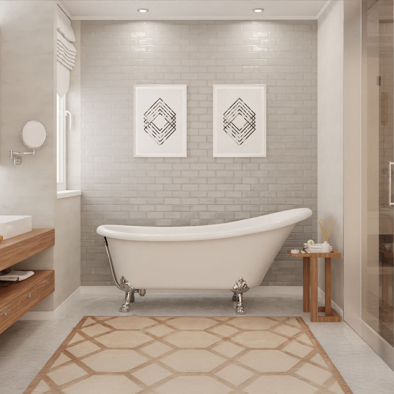 Diamante Series 67.32 " L x 29.53 " W Freestanding and Mounting / Installation Required Soaking Acrylic Bathtub