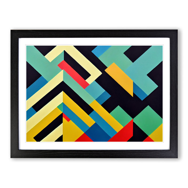 Engaging Abstract - Single Picture Frame Print, Black Framed, 46cm H x 64cm W x 2cm D