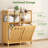 Tilt Out Laundry Hamper Cabinet, Bamboo Double Laundry Hamper With 2 Removable Laundry Baskets(Natural)-1106453098