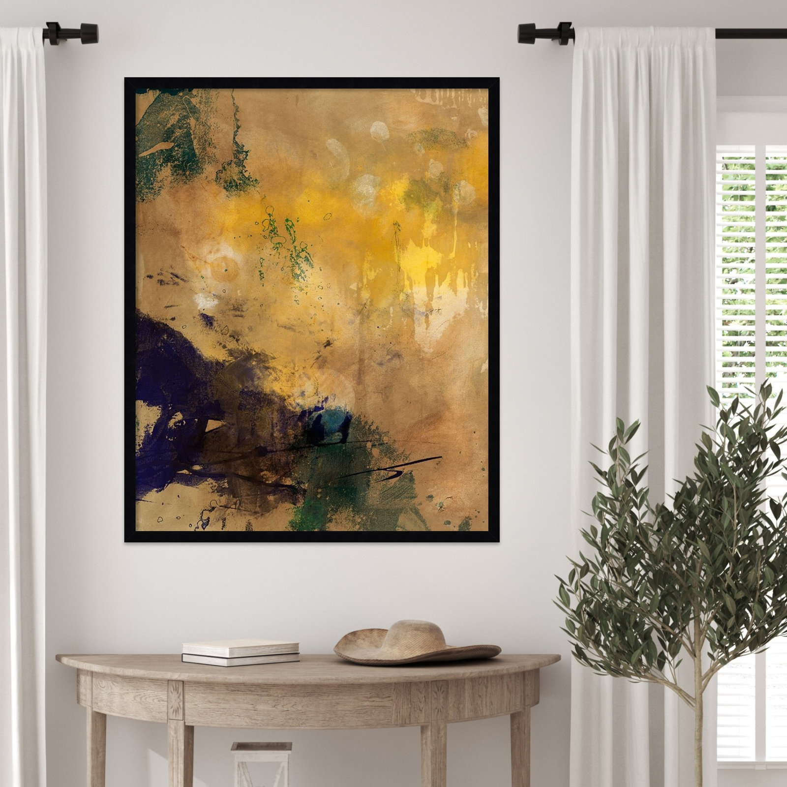 Flagler "Amber Haze II" Print, 33" H x 27" W, Black