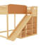 Grand lit mezzanine avec tête de lit tapissier, tablettes de rangement, échelle et toboggan, naturel-1502098576-1502098578