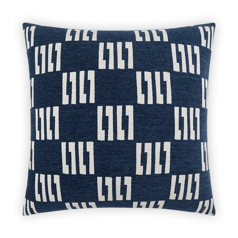 Coussin décoratif Milo, Bleu marine, Carré 20 po
