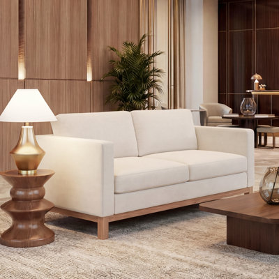 59.8 W Upholstered Modern Farmhouse Square Arm Velvet Loveseat