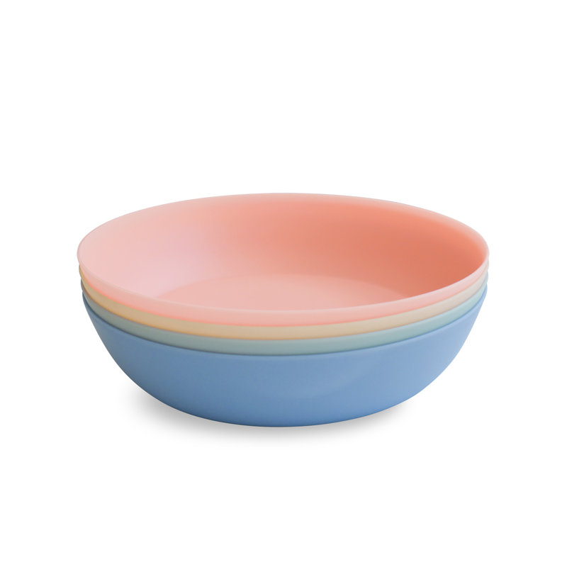 Assorted Pastel Polypropylene Microwave Safe Low Bowls, Set of 4