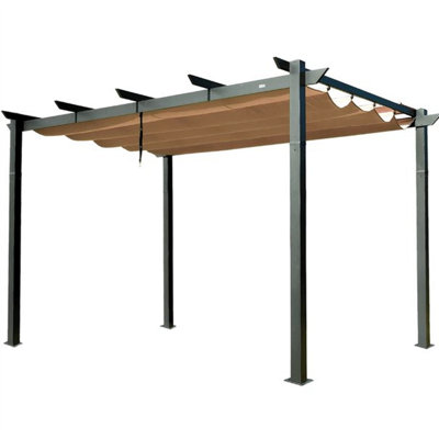 Outdoor Retractable Perla with WeatherResistant Sun Shade Canopy, Aluminum Perla Gazebo