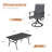 6-Person Patio Dining Set with 63" Metal Curved Dining Table and PVC-coated polyester Swivel Dining Chairs-171401876