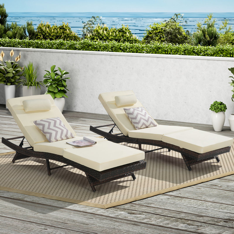 Chaises inclinables d'extérieur - Coussins d'eau pliables en acier, pelouse, bain de soleil, bord de la piscine, espace 2, salon 150, mousse confortable, jardin, plage