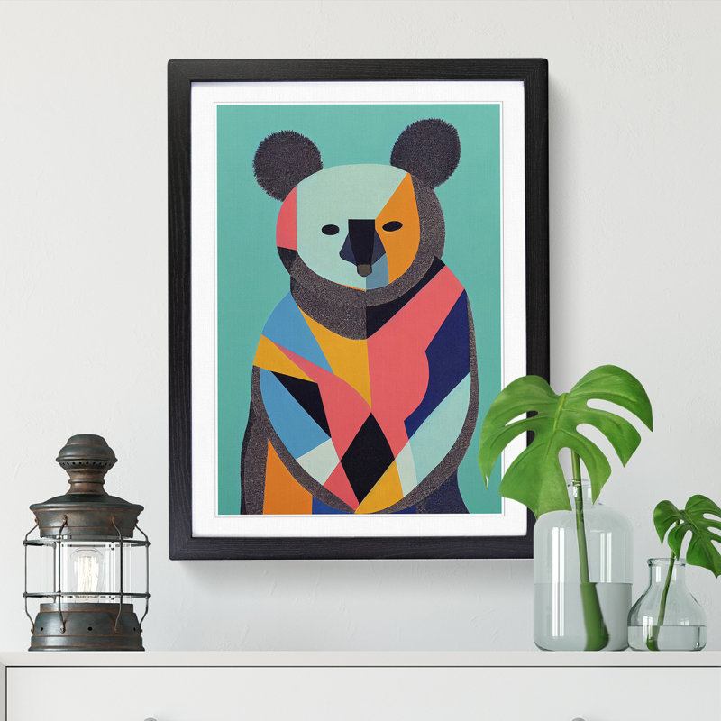 Ancelmo Koala Bear Abstract - Picture Frame Print, 25cm H x 2cm W x 3cm D, Walnut