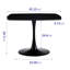 Table de salle à manger de 42,1 po pour 4-6 personnes, plateau avec pieds en métal, facile d'entretien et de style Mid-Century noir mat, améliore l'expérience-721570921