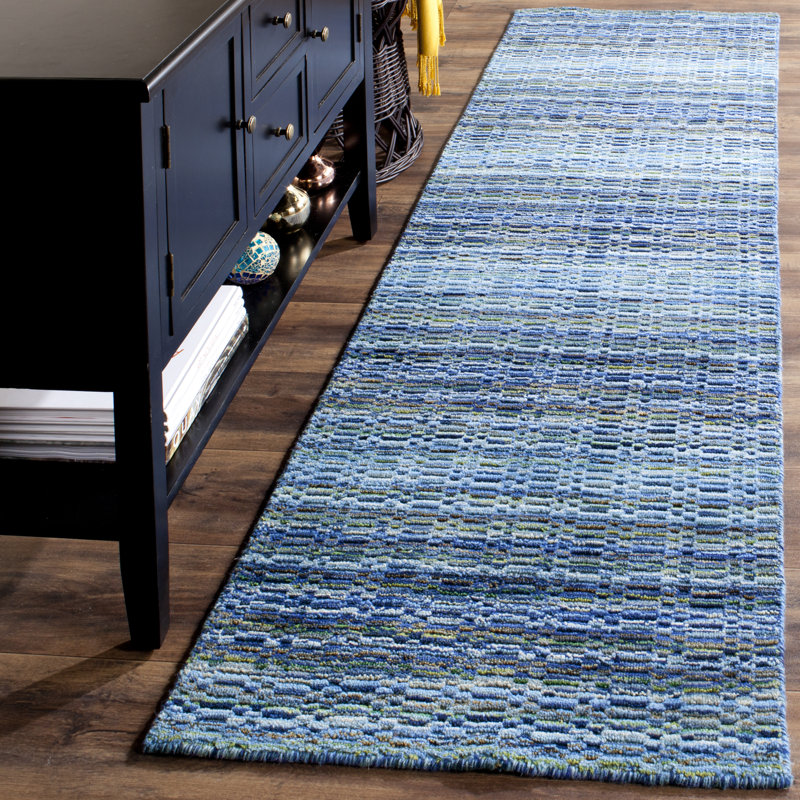 Hossain Hand Loomed Wool Abstract Rug, Runner 2'3" x 8'