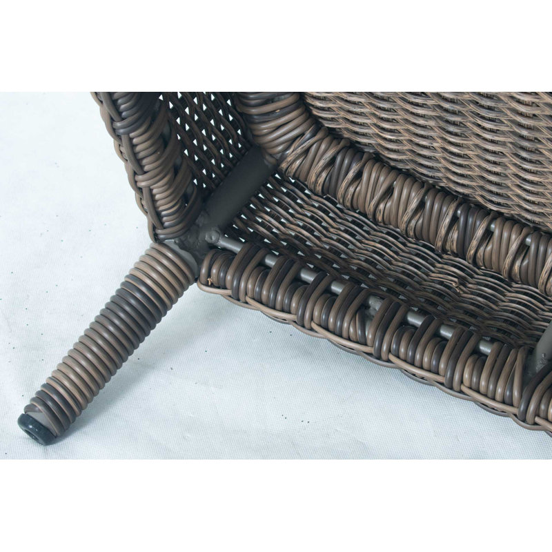 Sea Wattle Brown Wicker Outdoor Lounge Chair with Cushions