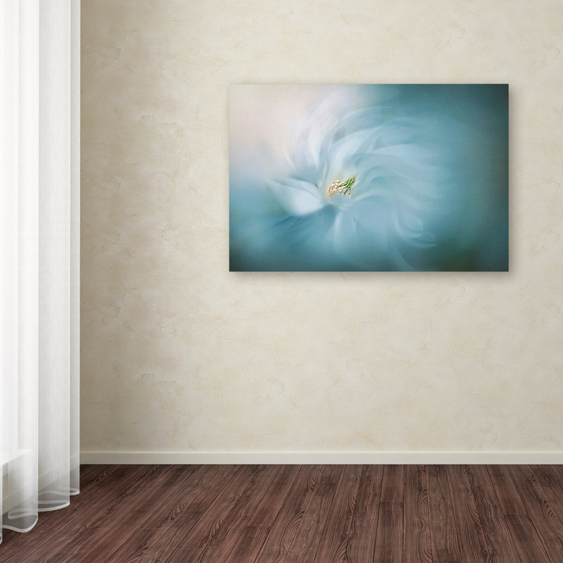 Serene Blue Floral Abstract Framed Canvas Art