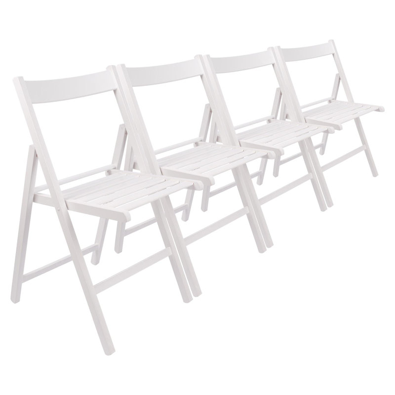 Harbour Housewares - Beech Wood Folding Chairs, White