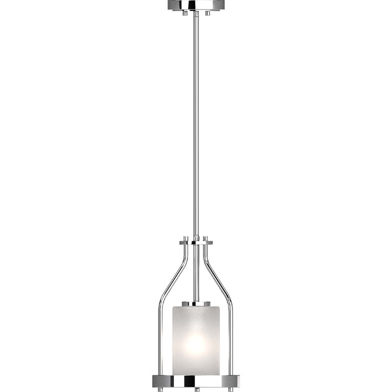 Mini-luminaire suspendu d'intérieur 1 lumière avec abat-jour cylindrique en verre givré Melini