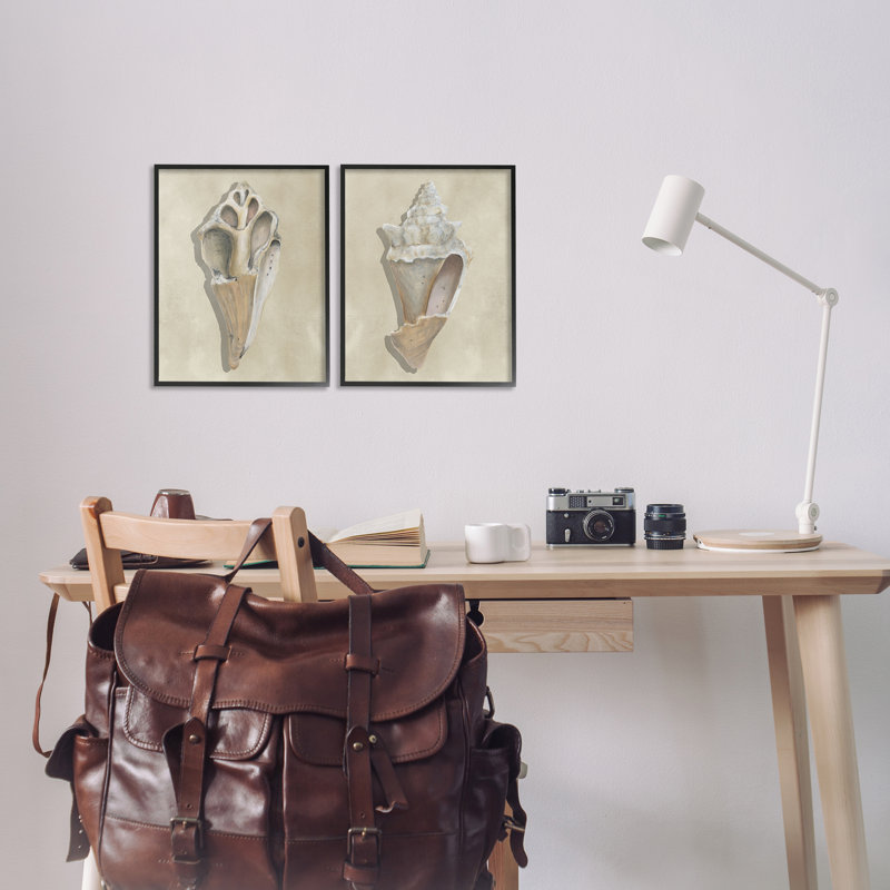 «Broken Beach Shells», ensemble de 2 giclées par Michael Willett, H 14 po x l 11 po, Giclée encadrée noir minuit